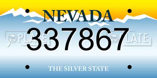 337867 Nevada License Plate