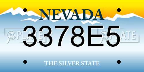 3378E5 Nevada License Plate