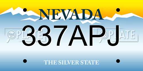 337APJ Nevada License Plate