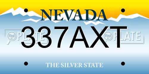 337AXT Nevada License Plate