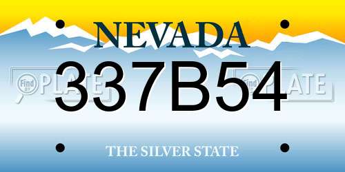 337B54 Nevada License Plate