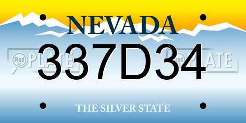 337D34 Nevada License Plate