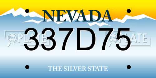 337D75 Nevada License Plate