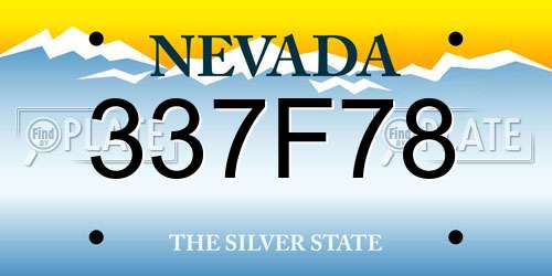 337F78 Nevada License Plate
