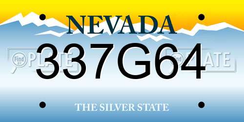 337G64 Nevada License Plate