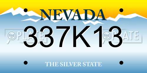 337K13 Nevada License Plate
