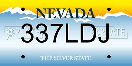 337LDJ Nevada License Plate