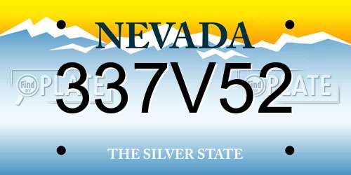 337V52 Nevada License Plate