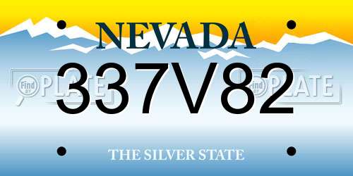 337V82 Nevada License Plate