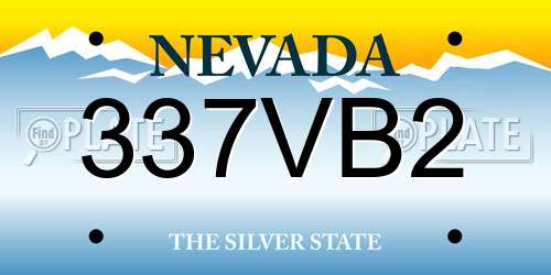 337VB2 Nevada License Plate