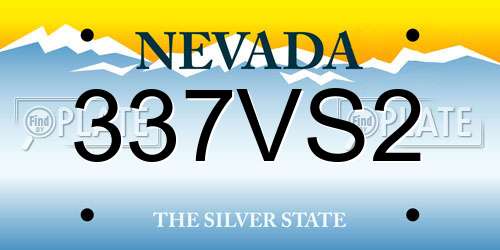 337VS2 Nevada License Plate