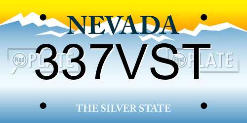 337VST Nevada License Plate
