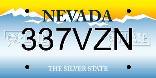 337VZN Nevada License Plate