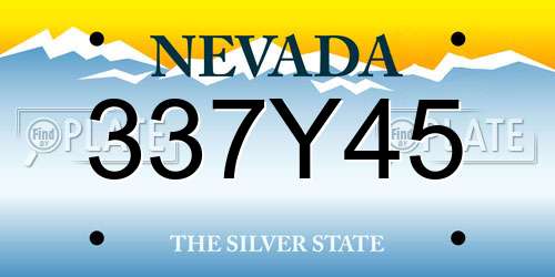 337Y45 Nevada License Plate