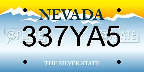 337YA5 Nevada License Plate