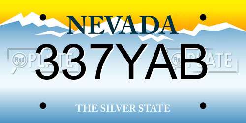 337YAB Nevada License Plate