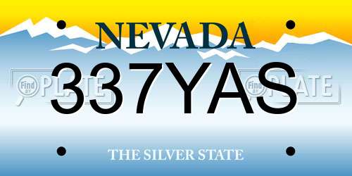 337YAS Nevada License Plate