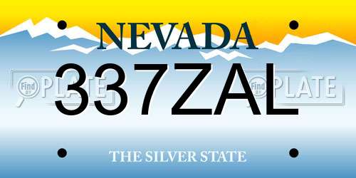 337ZAL Nevada License Plate