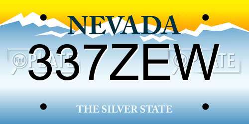 337ZEW Nevada License Plate