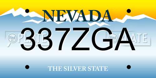 337ZGA Nevada License Plate