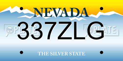 337ZLG Nevada License Plate