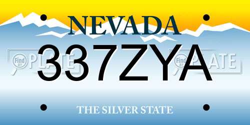 337ZYA Nevada License Plate