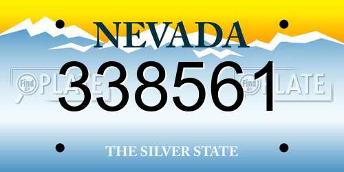 338561 Nevada License Plate
