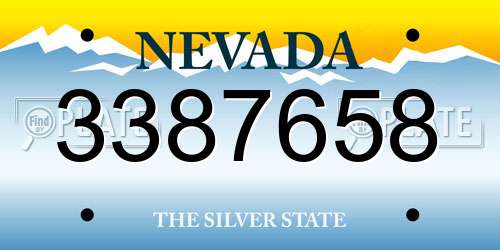 3387658 Nevada License Plate