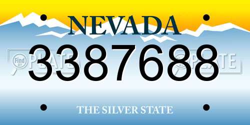 3387688 Nevada License Plate