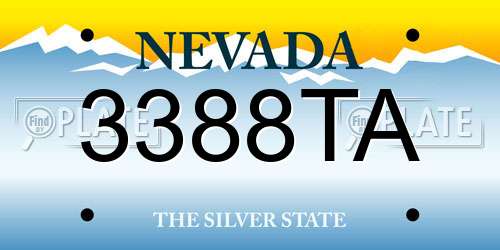 3388TA Nevada License Plate