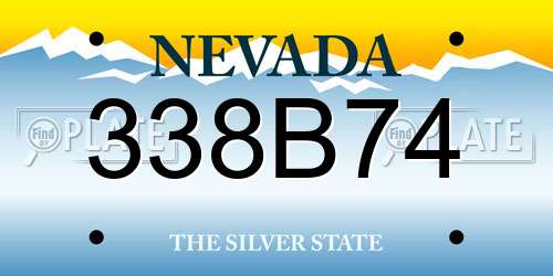 338B74 Nevada License Plate