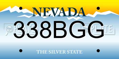 338BGG Nevada License Plate