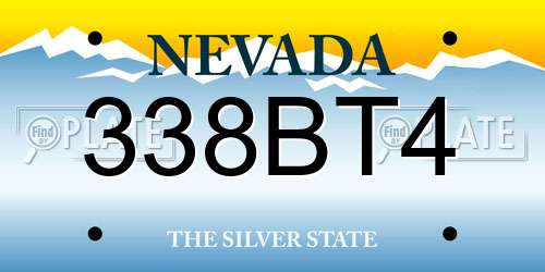 338BT4 Nevada License Plate