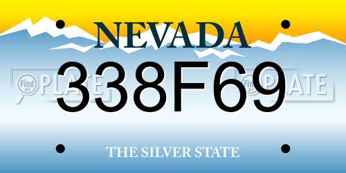 338F69 Nevada License Plate