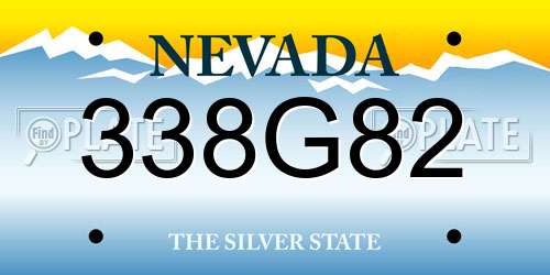 338G82 Nevada License Plate