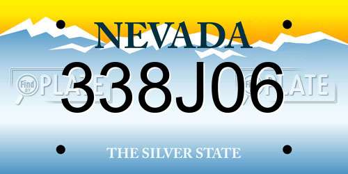 338J06 Nevada License Plate