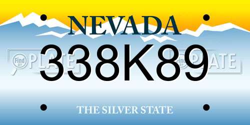 338K89 Nevada License Plate