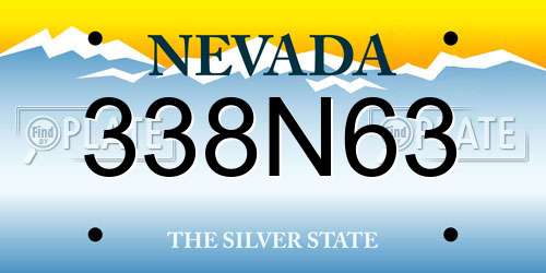 338N63 Nevada License Plate