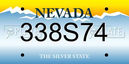 338S74 Nevada License Plate