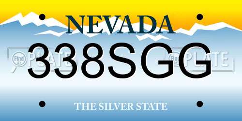 338SGG Nevada License Plate