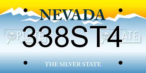 338ST4 Nevada License Plate