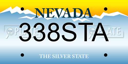338STA Nevada License Plate