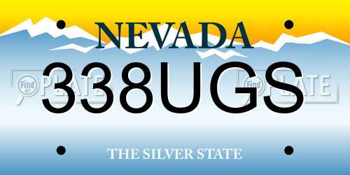 338UGS Nevada License Plate