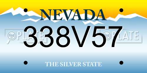 338V57 Nevada License Plate
