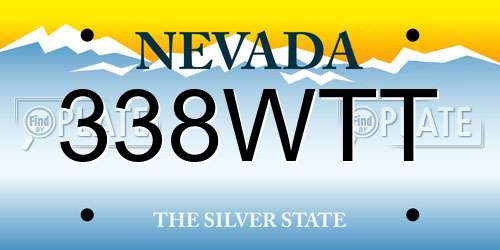 338WTT Nevada License Plate