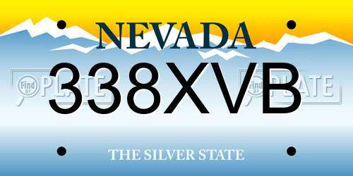 338XVB Nevada License Plate