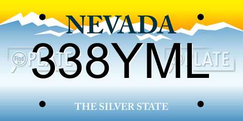 338YML Nevada License Plate