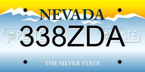 338ZDA Nevada License Plate