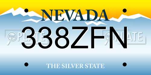 338ZFN Nevada License Plate