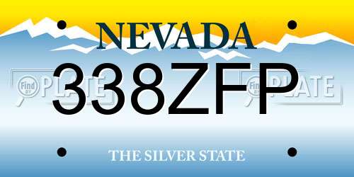 338ZFP Nevada License Plate